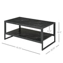 Reana Black Marble Look Coffee Table - Seasonal Overstock