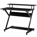 Ryan 39" Wide Black Two-Tiered Z-Frame Desk - Seasonal Overstock