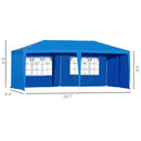 Canopy Tents, 10' x 20' Blue Canopy Party Tent - 4 Side Walls - Seasonal Overstock