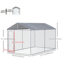 Dog Kennel, 13' x 7.5' x 7.5' Large Dog House Kennel Pen with Canopy Shade - Seasonal Overstock