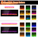 Fireplaces, 50" Wall Mounted Built-In Recessed Electric Fireplace with Crystal & Log - Seasonal Overstock