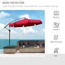 Patio Umbrella, 9ft Offset Cantilever Patio Umbrella with Easy Tilt Adjust - Red - Seasonal Overstock