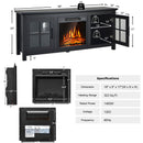 Fireplaces, Elio Black 1400W Electric Fireplace TV Stand for TVs up to 65" - Seasonal Overstock