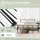 Farrah Full Size Metal Platform Bed Frame with Headboard and Footboard - Seasonal Overstock