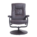 Kenton Faux Leather Chair and Ottoman - Brown - Seasonal Overstock