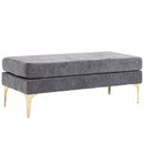 Gienna 48" Dark Grey Upholstered Bench - Seasonal Overstock