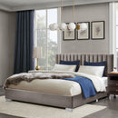 Glimmer Full Size Upholstered Platform Bed Frame - Light Grey - Seasonal Overstock