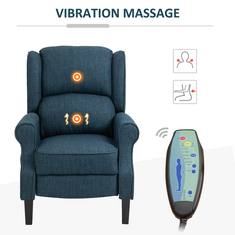 Isaac Blue Vibration Massage Chair - Seasonal Overstock