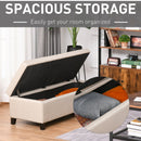 Benches, Isra 51" Beige Upholstered Storage Bench - Seasonal Overstock