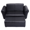 Kids Furniture, Kids Casa Kid Sized Sofa and Ottoman Set - Black - Seasonal Overstock