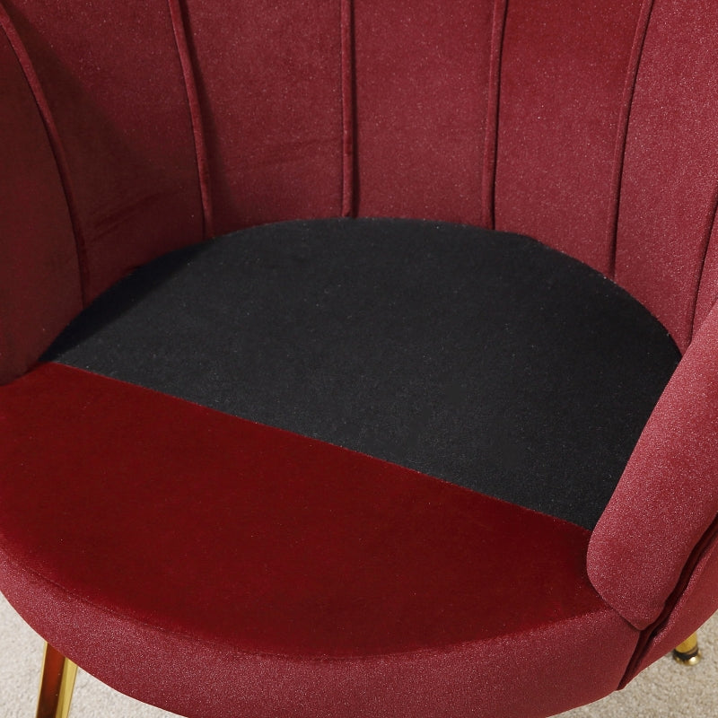 Lita Velvety Accent Tub Chair - Wine Red - Seasonal Overstock