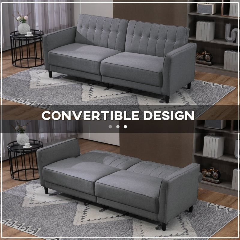 Newbury 84" Modern Convertible Sleeper Sofa - Charcoal Grey