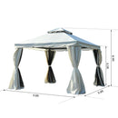 Phaedra 10' x 10' Aluminum Cream White Gazebo - Seasonal Overstock