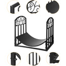 Scroll Design Black Log Holder Firewood Rack - Seasonal Overstock