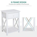 Selina White Accent End Table with Drawer - Seasonal Overstock