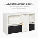 Simon Convertible L-Shaped Desk with Cabinet and Storage - White - Seasonal Overstock