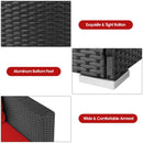 Tarin 3pc Outdoor Rattan Table and Chairs Set - Red - Seasonal Overstock