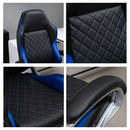 Vega Diamond Stitch Faux Leather Office Gaming Chair - Blue - Seasonal Overstock