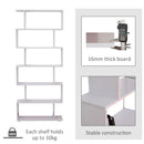 Zeke 6-Tier White Bookshelf - Seasonal Overstock