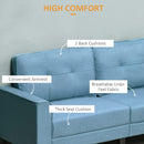 Anna Button Tufted Modern Contemporary Sofa - Blue - Seasonal Overstock