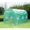 Greenhouse, 11.5' x 6.7' Walk-In Portable Plastic Cover Greenhouse with Round Top Steel Frame - Green - Seasonal Overstock