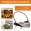 Black Metal Log Basket Firewood Rack Log Holder - Seasonal Overstock