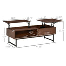 Coffee Tables, Cody Dual Lift Top Modern Coffee Table with Hidden Storage - Brown - Seasonal Overstock