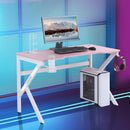 Dani E-Sport Pink and White Gaming Desk with Cup Holder & Headphone Hooks - Seasonal Overstock