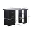 Joli Computer Writing Desk with 3 Shelves & 3 Drawers - Black - Seasonal Overstock