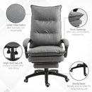 Jonas Double Padded Grey Fabric Office Chair with Retracting Footrest - Seasonal Overstock