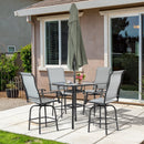 Kaira 5pc Outdoor Patio Table and Swivel Chair Set - Grey - Seasonal Overstock
