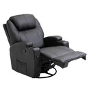 Reclining Chairs, Maxx Reclining Swivel Vibration Massage Chair - Black - Seasonal Overstock