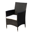 Patio Furniture, Okana 3pc Rattan Patio Chairs & Table Set - Black - Seasonal Overstock