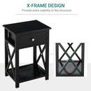 Selina Black Accent End Table with Drawer - Seasonal Overstock