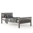 Tawny Espresso Brown Twin Size Wood Platform Bed - Seasonal Overstock