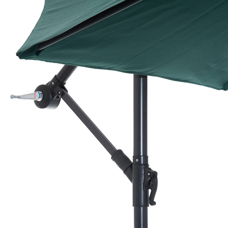 10' Deluxe Cantilever Patio Umbrella - Dark Green - Seasonal Overstock