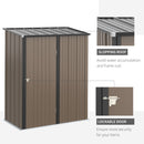 5' x 3' Lean-to Galvanized Steel Storage Shed - Brown - Seasonal Overstock