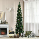 Christmas Trees, 7.5ft Thin Artificial Christmas Tree with Pine Cones - Seasonal Overstock