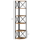 Carey 5 Tier Rustic Industrial Corner Display Shelf - Seasonal Overstock