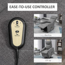 Recliner Chair, Emory Dark Grey Power Reclining Lift Chair with Vibration Massage & Remote - Seasonal Overstock