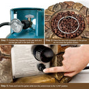 Faron 28" Round 40,000 BTU Faux Stone LP Fire Pit with Lava Rocks and Cover - Brown - Seasonal Overstock