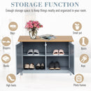 Shoe Storage, Julianna Blue Grey Two Door Shoe Storage Cabinet - Seasonal Overstock