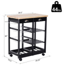 Kitchen Cart, Kinsley Rolling Kitchen Cart - Black - Seasonal Overstock