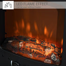 Mini Electric Fireplace with Realistic Flame - Black - Seasonal Overstock