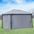 Thetis 13' x 10' Light Grey Gazebo with Mesh Curtains - Seasonal Overstock