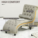 Chaise Lounge, Valencia Button Tufted Chaise Lounge Chair - Beige - Seasonal Overstock