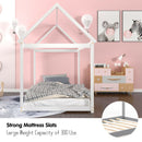 Xavier House Shaped Twin Size Wood Canopy Platform Bed - White - Seasonal Overstock