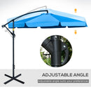 Patio Umbrella, 11ft Offset Cantilever Patio Umbrella with Easy Tilt Adjust - Blue - Seasonal Overstock
