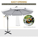 Patio Umbrella, 11ft Offset Cantilever Patio Umbrella with Easy Tilt Adjust - White - Seasonal Overstock