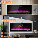 Fireplaces, 60" Wall Mounted / Built-In Recessed Electric Fireplace with Crystal & Log - Seasonal Overstock
